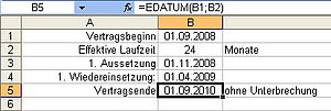 Vertragsende ohne Unterbrechung