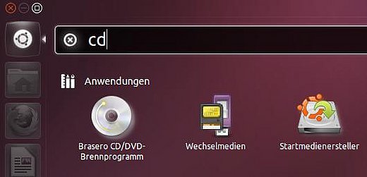 Im Bild sehen Sie die Dash-Startseite, über die Sie Anwendungen unter Ubuntu aktivieren. 