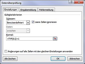 So erzwingen Sie Zahlen in einer Excel-Liste