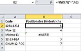 Wie Sie ein Zeichen gezielt per Formel finden
