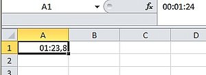 Excel rundet den Zeitwert sowohl in der Zelle als auch in der Bearbeitungszeile