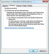 Über den Geräte-Manager können Sie den Schreibcache auf dem Datenträger einschalten