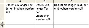 Zeilenumbrüche in einer Excel-Tabelle