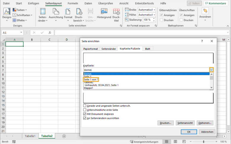 Excel Zahlen Fortlaufend Runterziehen Funktioniert Nicht Fortlaufende Seitenzahlen in Excel-Tabellen drucken