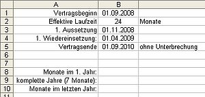 Zellen für Zwischenergebnisse