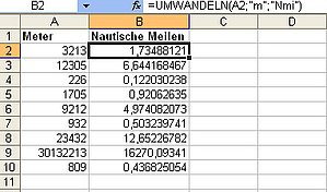 Ganz einfach können Sie Meter in nautische Meilen umwandeln