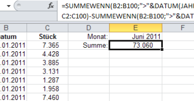 Excel Summen Nur Fur Werte In Bestimmtem Zeitraum Computerwissen De