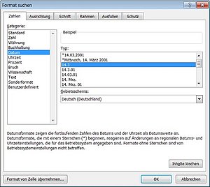 Dieses Zahlenformat möchten Sie durch ein anderes ersetzen