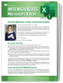 Intensivkurs Microsoft Excel Intensivkurs Microsoft Excel