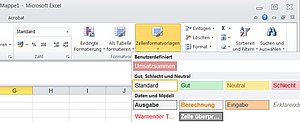 So rufen Sie ein zuvor festgelegtes Format für Zellen ab