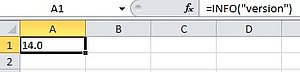 Excel zeigt die Excel-Version per Formel an.