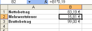 Bruttobeträge mit Excel berechnen Bruttobeträge mit Excel berechnen