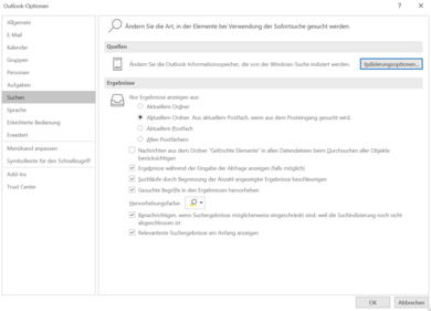 Indexierungsoptionen