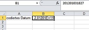 Ein codiertes Datum in einer Excel-Tabelle