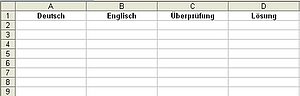 Die Spaltentitel des Vokabeltrainers
