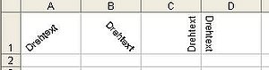 Excel-Zellen gedrehter Text
