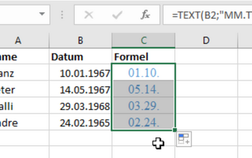 Excel-Daten nach Monaten & Tagen sortieren & filtern