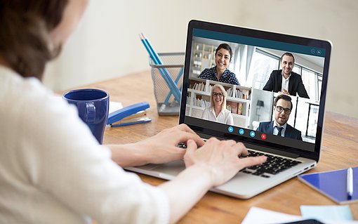 Videochat/call Skype, Videotelefonie, Videoanruf, Teilnehmer