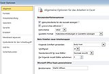 Die Optionen beim Einsatz von Excel 2010