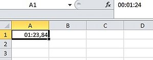 Zehntelsekunden und Hundertstelsekunden in einer Excel-Zelle