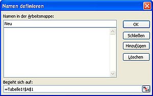 Definieren Sie einen Namen