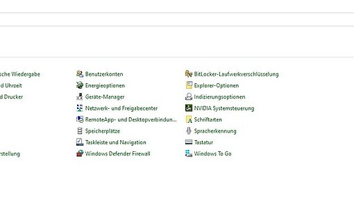 Systemsteuerung unter Windows Einstellungen, Windows, Microsoft, Control