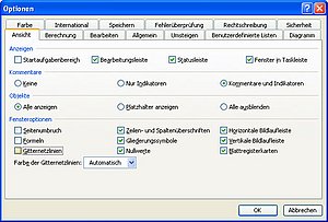 So schalten Sie Gitternetzlinien in Excel 2003 ab