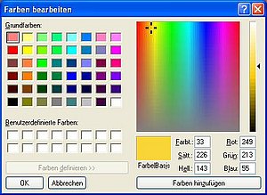Excel Farben in Diagrammen
