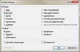 Mit dieser Option fügen Sie Formeln, Texte und Zahlenformate ein