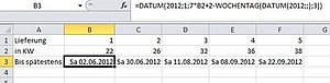 So bestimmen Sie das Datum des letzten Werktags einer gesuchten Kalenderwoche