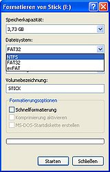Konvertieren Sie einen USB-Stick in das NTFS-Dateiformat