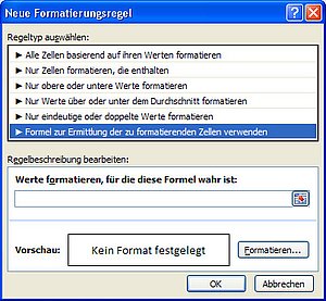 Formel als Formatierungsbedingung