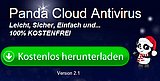 Im Bild sehen Sie die Internetseite von Panda Security und eine Downloadmöglichkeit für Panda Cloud Antivirus Free. 