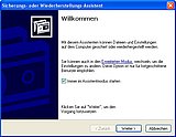 Im Bild sehen Sie das Sicherungs-Programm von Windows XP, mit dem Sie das System sichern und widerherstellen können. 