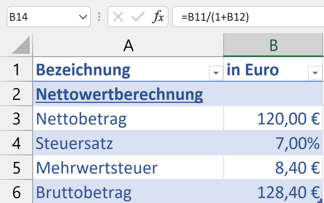 Wie Sie in Excel die Mehrwertsteuer berechnen - computerwissen.de