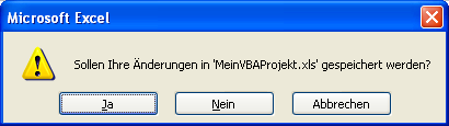 Arbeitsmappen vor dem Schließen per VBA speichern Arbeitsmappen vor dem Schließen per VBA speichern