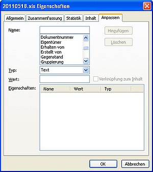 Hier finden Sie benutzerspezifische Eigenschaften