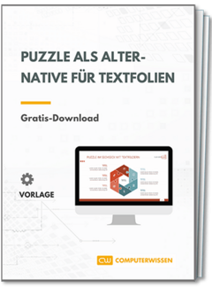 PowerPoint-Vorlage: Ein Puzzle als attraktive Alternative zur gewohnten Textfolie PowerPoint-Vorlage: Ein Puzzle als attraktive Alternative zur gewohnten Textfolie