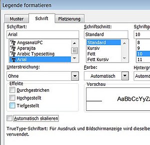 Wie Sie die Schrift konstant halten