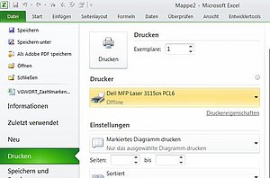 So drucken Sie nur ein einzelnes Diagrammobjekt aus