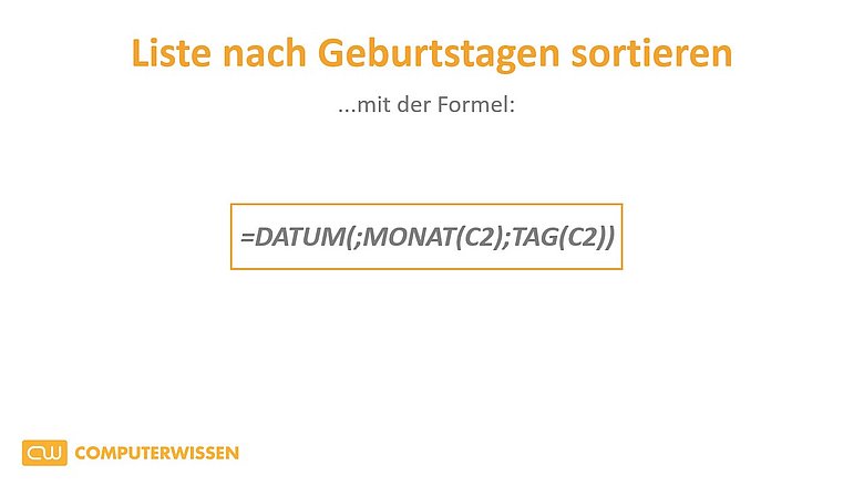 Liste nach Geburtstagen sortieren