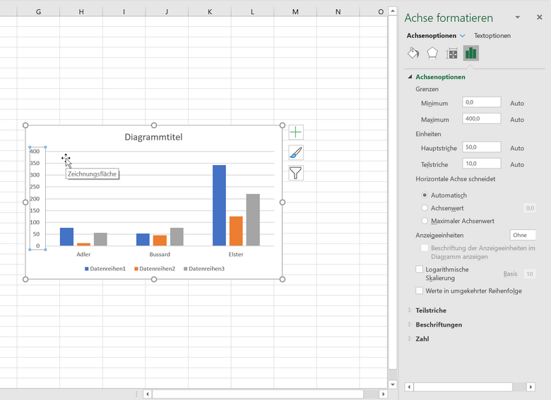 Diagrammachsen formatieren