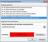 Eingabe der Formel in Excel 2010