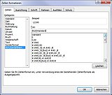 Dieses Zahlenformat legt eine rote Schriftfarbe fest