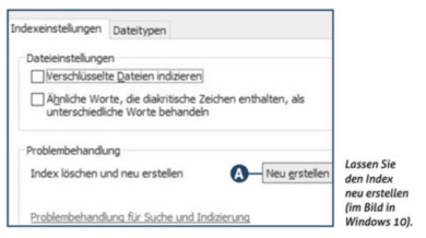 Index neu erstellen