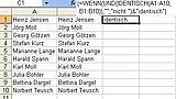 So vergleichen Sie die Inhalte von zwei verschiedenen Spalten in Excel