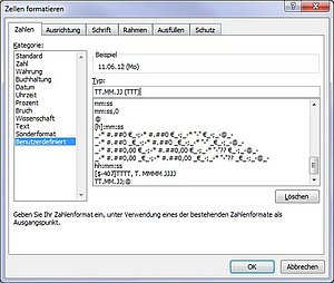 Das neue Zahlenformat ist eingerichtet
