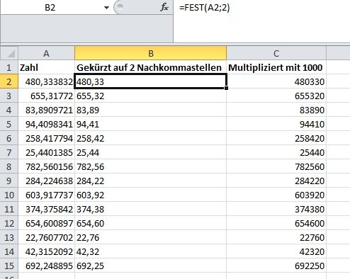 Excel-Zahlen in feste Dezimalstellen umwandeln und damit rechnen - computerwissen.de