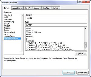 Dieses Zahlenformat stelle Zahlen im Format T€ dar