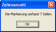 Anzahl der markierten Zeilen feststellen Anzahl der markierten Zeilen feststellen